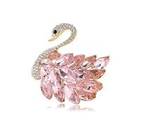 Elegant Rhinestone Swan Brooches Pin Crystal Swan Brooch Lapel Pins for Women Fashion, L, Rhinestone Zircon Crystal, no gemstone
