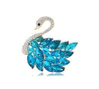 Elegant Rhinestone Swan Brooches Pin Crystal Swan Brooch Lapel Pins for Women Fashion, L, Rhinestone Zircon Crystal, no gemstone