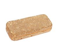 Elegant Rhinestones Eyeglass Case, Bling Crystal Glasses Case With Snap Closure, Unisex Hard Shell Sunglasses Cases