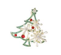 Elegant Rhinestones Tree Brooch Christmas Theme Badge Pin Alloy Craftsmanship Holiday Fashion Accessory Gift Stylish Holiday Brooch