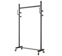 Elegant Rolling Coat Rack with Hooks Metal Clothes nizer on Wheels for Dresses Coats & More Perfect for Bedroom & Laundry Room (Black 39.4 Inches)