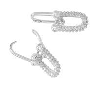 Elegant Rope Drop Dangle Earrings Trendy Double Hoop Earrings With Zirconia Accent For Fashion Forward Women Double Hoop