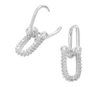 Elegant Rope Drop Dangle Earrings Trendy Double Hoop Earrings With Zirconia Accent For Fashion Forward Women