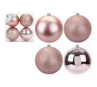 Elegant Rose Gold Baubles - 10cm (Pack of 4) - Premium Quality & Eye-catching Design - Perfect For Festive Decor & Gifting