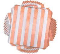 Elegant Rose Gold Foil Stripes Luncheon Napkins (16cm) - Dazzling Metallic Design for Memorable Celebrations & Events - 16ct