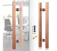 Elegant Rose Gold Glass Door Handle - 31.5" Sliding Barn Door Pull Bar, Metal Grab Pole for Pantry Gates, Stylish Replacement Hardware for Home Decor