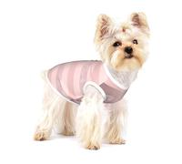 Elegant Rose Gold Glitter Blush Pink Stripe,Cotton Sleeveless Pet T-Shirt Soft Stretchy Puppy Breathable Vest,L
