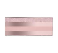 Elegant Rose Gold Glitter Blush Pink Stripe,Mouse Pad Large Desk Pad Computer Keyboard Mouse Mat With Non Slip Rubber Base 30 x 80 cm