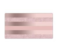 Elegant Rose Gold Glitter Blush Pink Stripe,Mouse Pad Large Desk Pad Computer Keyboard Mouse Mat with Non Slip Rubber Base 40 x 70 cm