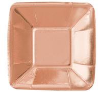 Elegant Rose Gold Square Foil Appetizer Plates (12cm) - Perfect for Parties & Events - 8ct