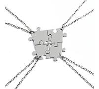 Elegant Rose Sets of 4 Alloy Friendship Necklaces Best Friends Forever and Ever with Heart Pattern Creative Necklace Gift for Friends Girls