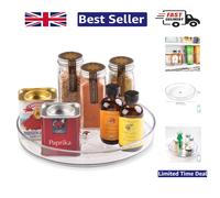 Elegant Rotatable Spice Rack for Clear Kitchen Organization - 22.9 cm Diameter