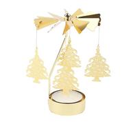 Elegant Rotating Candle Holder, Rotating Tea Lights Centerpiece, Rotating Candle Tray, Golden Warm Candle Holder Ornaments, Windmill with Metal Transfer, Candle Holder