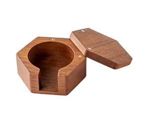 Elegant Round Coffee Filter Paper Holder with Ash Wood Base, Fits Various Brewing Methods, Organized Storage for Kitchen or Coffee Station Use(With Lid)