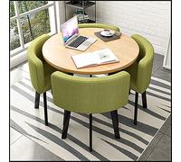 Elegant Round Coffee Table with Nesting Chairs for Small Offices, Reception Areas & Meetings - Stylish Negotiation Furniture for Retail and Collaboration Spaces