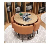 Elegant Round Conference Table with Coffee Table and Chairs for Office Bar Living Room Balcony - Simple Dining Table for Leisure Meetings and Events.