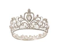 Elegant Round Hair Accessories Shining Rhinestone Bridal Headwear Elegant Wedding Prom Party Headdresses Tiara Jewelry Hair Pins For Bride Bridesmaid Colour Name:Silver