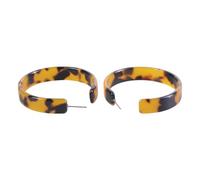 Elegant Round Hoop Earrings with Leopard Pattern, Exquisite Marbled C Shaped Acrylic Stud Earrings, Suitable for Street Shooting, Stud Earrings for Children