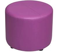 Elegant Round PU Leather Footstool with Wooden Legs - Luxury Small N Footrest for Hallway Changing Shoes 20x28cm Purple (Lila-20x28cm) - Stylish Home Decor