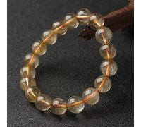 Elegant Rutilated Quartz Bracelet with Natural Sandalwood Beads, Ideal for High End Social Occasions (4MM 3 rounds)