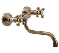 Elegant 'S' Type Antique Brass Bathroom Tap Kitchen Faucet Ancient Retro Heads