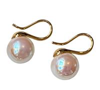 Elegant S925 Silver High Heel Pearl Earrings For Women, Austrian Aurora Pearls, Hypoallergenic, Multiple Sizes, Pearl, no gemstone