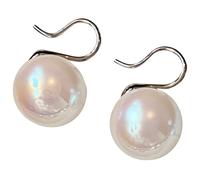 Elegant S925 Sterling Silver High Heel Pearl Earrings For Women, Austrian Aurora Pearls, Multiple Sizes, Hypoallergenic Design