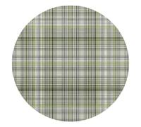 Elegant Sage Green Plaid Pattern Round Mouse Pad, Mousepad with Non-Slip Rubber Base, Computer Gaming Pads for Wireless Mouse, Easy Gliding
