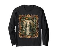 Elegant Saluki Dog Surrounded by Flowers Long Sleeve T-Shirt