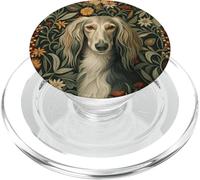 Elegant Saluki Dog Surrounded by Flowers PopSockets PopGrip for MagSafe