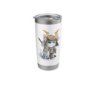 Elegant Samurai Cat Stainless Steel Insulated Tumbler