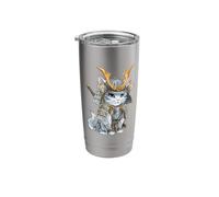 Elegant Samurai Cat Stainless Steel Insulated Tumbler