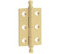 Elegant Satin Brass Finial Hinge 50x35mm for Cabinet Doors - Solid Brass - Door Hinges