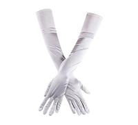 Elegant Satin Gloves for Women with Elbow Length - Perfect Dance Accessory for Bridal Wedding Opera Visit in the Style of the Twenties