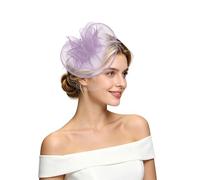 Elegant Satin Mesh Hair Band for Evening Performances Parties Gatherings Versatile Accessory in Timeless Design (Purple, One Size)