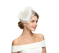Elegant Satin Mesh Hair Band for Evening Performances Parties Gatherings Versatile Accessory in Timeless Design (White, One Size)