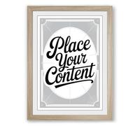 Elegant Script Template Art Deco Framed Wall Art Print A1 (84.1×59.4cm) Oak, Wall Decor for Living Room, Bedroom, Office & Home, Ready to Hang, Art Gift