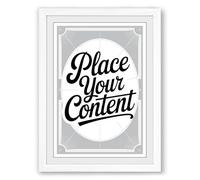 Elegant Script Template Art Deco Framed Wall Art Print A3 (42×29.7cm) White, Wall Decor for Living Room, Bedroom, Office & Home, Ready to Hang, Art Gift