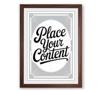 Elegant Script Template Art Deco Framed Wall Art Print A4 (29.7×21cm) Walnut, Wall Decor for Living Room, Bedroom, Office & Home, Ready to Hang, Art Gift