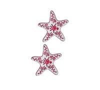 Elegant Sea Star And Floral Pattern Studs Earrings Comfortable Wear Sturdy Alloy Jewelry Accessory For Daily Or Party Alloy Floral Print Earrings