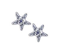 Elegant Sea Star And Floral Pattern Studs Earrings Comfortable Wear Sturdy Alloy Jewelry Accessory For Daily Or Party Alloy Floral Print Earrings