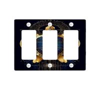 Elegant Sea Turtle Light Switch Cover Plates/Outlet Covers, Deep Ocean Blue Design for Beach Decor, Thermoplastic Wall Plates, Standard Size 3 Gang Wall Plate