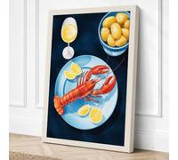 Elegant Seafood Spread Modern Canvas Wall Art Print 18x12 Inch (46 x 30 cm)