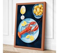 Elegant Seafood Spread Modern Canvas Wall Art Print 18x12 Inch (46 x 30 cm)