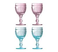 Elegant Set Of Four Pink And Blue Glasses, Practical Champagne Glasses, Durable Drink Glasses For House Premier Housewares Multi One Size