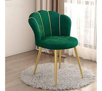 Elegant Shell-Back Vanity Chair with Gold Metal Legs Plush Upholstered Seat Perfect for Living Room Bedroom Home Office Dressing Room and Kitchen