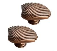 Elegant Shell Design Zinc Alloy Handle, Perfect for Cabinets and Drawers, Simple Single Hole Installation with Screws (red bronze)
