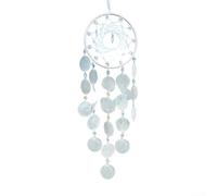 Elegant Shell Wind Chime With For Crystal Stones For Garden Decoration Offering Tranquil Auditory Experience In Outdoor Living Areas(White)