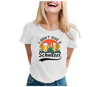 Elegant Shirts Women's T-Shirt with Crew Neck, Short Sleeve, German Beer Festival Motif, Casual, Plain, with Letter Flag Print, 70732 Patent Top Women, White, L