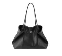 Elegant Shoulder Bag Shopper for Women - Minimalist City Shopper with Modern Loop Closure, Large Everyday Bag Made of Faux Leather, Stylish & Practical for Office, University & Leisure, Shopper Black